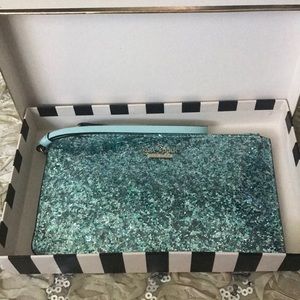 Kate Spade Glitter bug Blue Wristlet